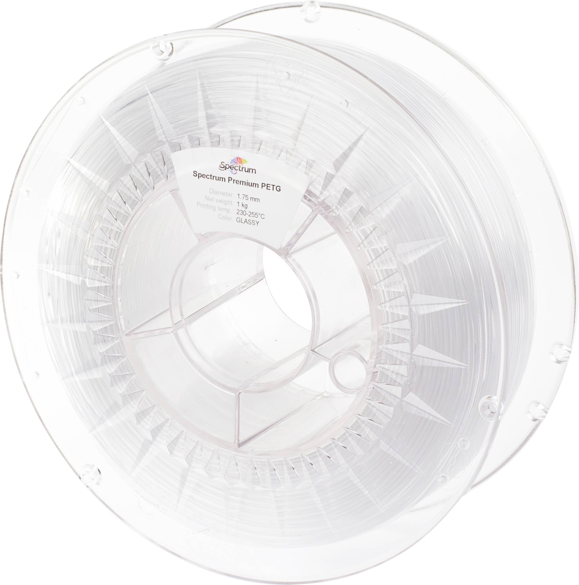 Spectrum Filaments 80054 PET-G Premium Filament PETG chemical-resistant, shatter-proof 1.75 mm 1000 g Glass, Transparent 1 pc(s)