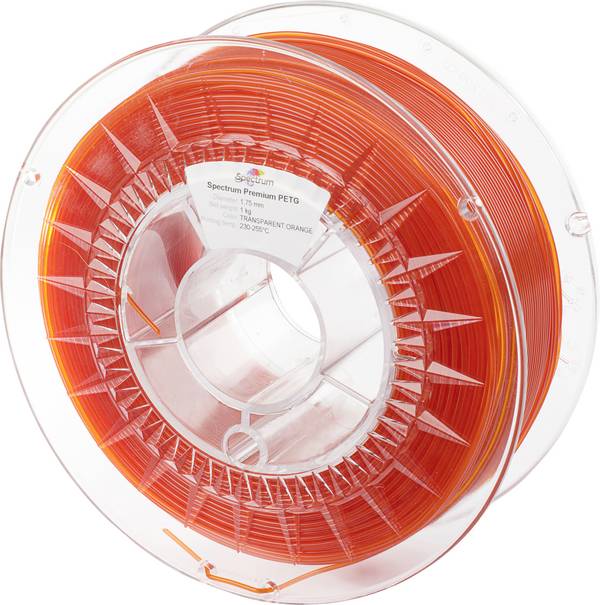 Spectrum Filaments 80051 PET-G Premium Filament PETG chemical-resistant, shatter-proof 1.75 mm 1000 kg/m Transparent-orange, Orange InnoPET 1 pc(s)