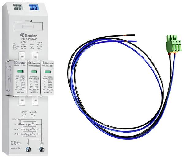 Finder 7P.04.8.255.Z007C08 7P048255Z007C08 Surge arrester 7.5 kA 1 pc(s)