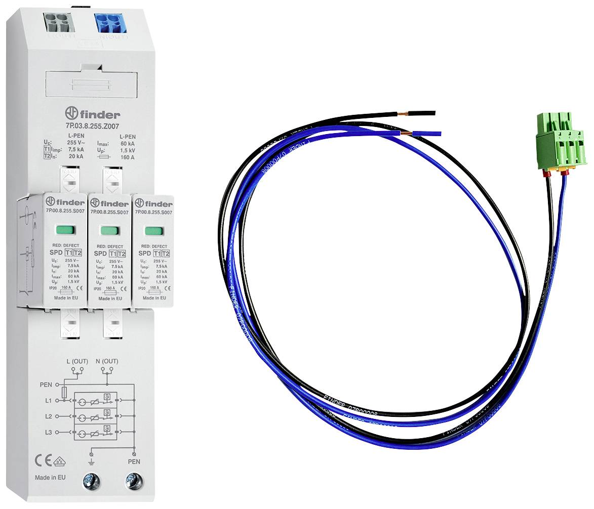 Finder 7P.04.8.255.Z007C08 Surge arrester 7.5 kA 1 pc(s)