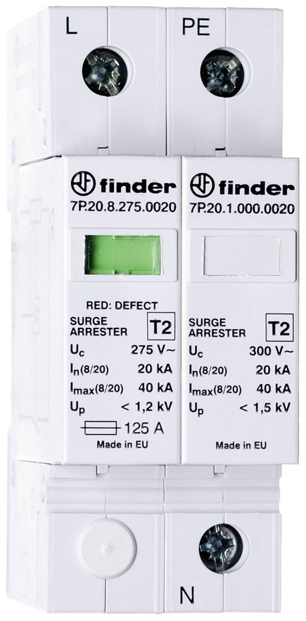 Finder 7P.22.8.275.0020 7P2282750020 Surge arrester Surge protection for: Switchboards 1 pc(s)