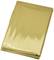 A gold emergency blanket, folded, on a white surface. It is frequently used for heat retention in emergency situations.