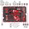 'Einhell socket wrench set with hammer and various attachments. Including double open-ended spanner and flathead screwdriver.'