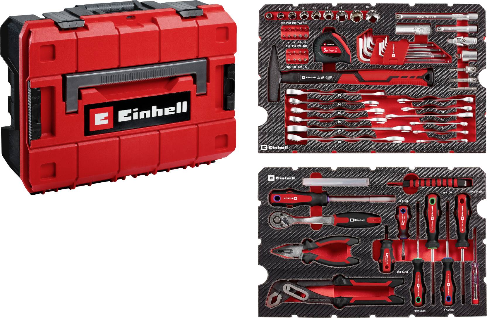 Einhell E-CASE 370570 Tool box (+ tools) 80-piece (W x H x D) 44.4 x 32.9 x 13.1 cm