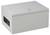 A rectangular, white, sealed metal box with a small opening on the side. Suitable for secure storage.