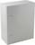 Grey, rectangular wall cabinet with two locks on the front.