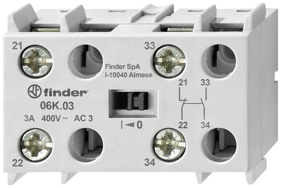 Finder 06K.03 Auxiliary switch 1 maker, 1 breaker 2 A Compatible with (relay brand): Finder 1 pc(s)