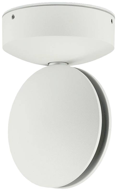 White, round ceiling light with adjustable design, perfect for contemporary interiors.