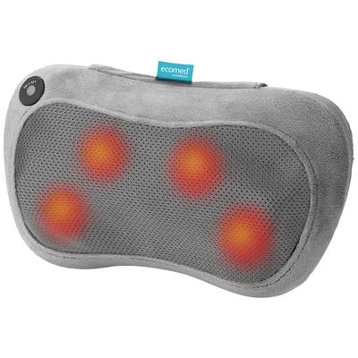 A grey massage cushion with four bright red massage points for relaxation and pain relief.