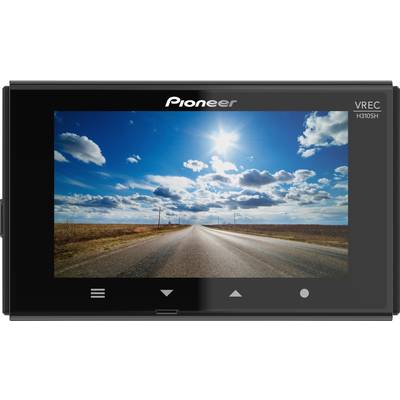 Wide, scenic photograph on a display featuring an endless, empty road beneath a blue sky and sunny weather.