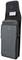 Black leather smartphone case, partially visible. Case open, showing inner lining and protective flap.