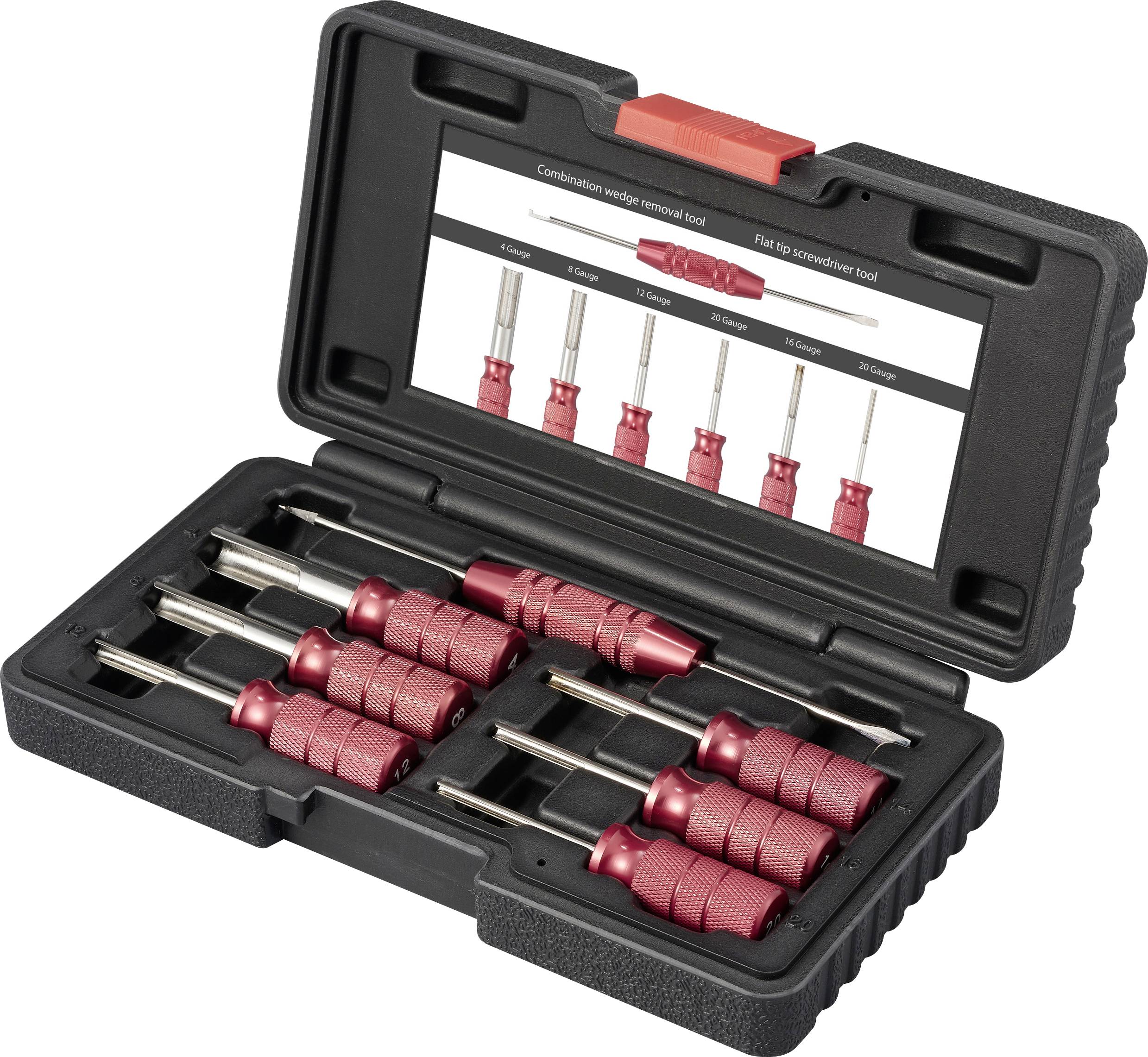 TOOLCRAFT TO-9659463 Deutsch terminal unlocking toolkit 4 Gauge, 8 Gauge, 12 Gauge, 14 Gauge, 16 Gauge, 20 Gauge