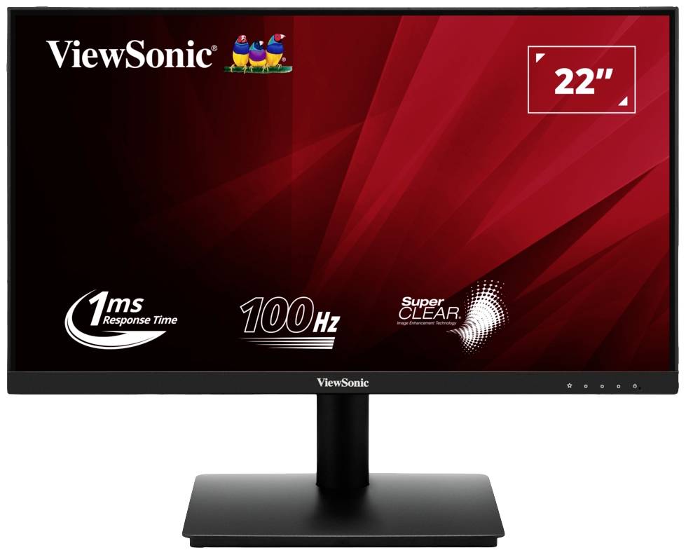 Viewsonic VA220-H LED EEC E (A - G) 54.6 cm (21.50 inch) 1920 x 1080 p 16:9 1 ms VGA, HDMI™, Audio 2.0 (3.5 mm jack) IPS LED
