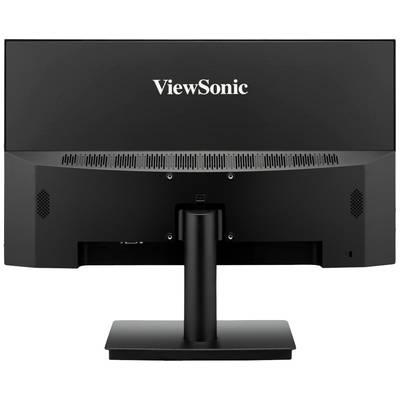 Back of a black computer monitor with the brand name 'ViewSonic' at the top in white letters.