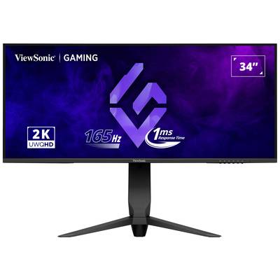 Wider Gaming Monitor by ViewSonic, 34 inches, 2K resolution, 165 Hz refresh rate, 1 ms response time, in Black.