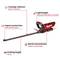 Battery-powered hedge trimmer with metal gearbox, lightweight and well-balanced. Cutting length 55 cm, impact protection, removable grass collector.