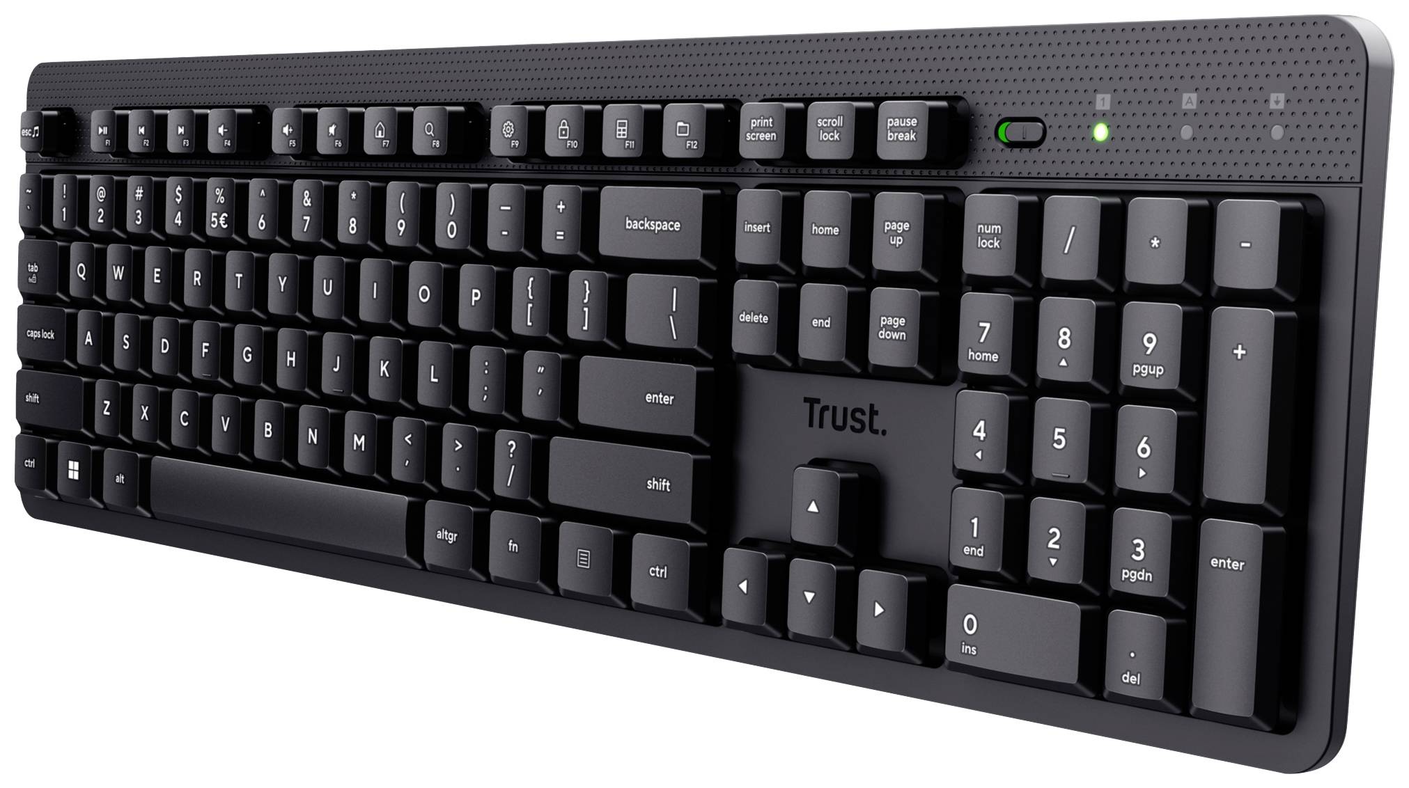 Trust ODY II Bluetooth® Keyboard German, QWERTZ Black Numeric keypad