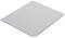 A rectangular, grey glass plate with rounded corners lies flat. It reflects soft light and has a smooth surface.