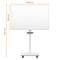 White magnetic writing board on wheeled stand, height and width dimensions specified: 1447 mm high, 1040 mm wide.