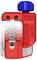 'KNIPEX' Pipe Cutter, red and blue, suitable for pipe sizes from 3 to 30 mm. Multiple cutting positions shown in motion.