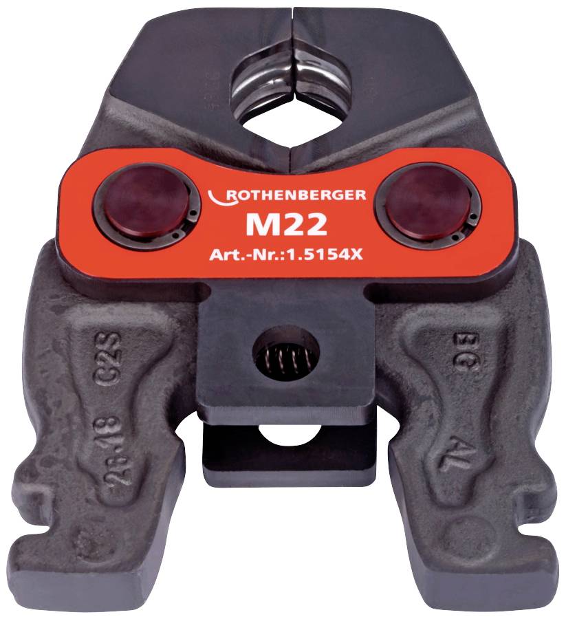 A Rothenberger press jaw, Model M22, with article number 1.5154X; equipment part for pipe connections.