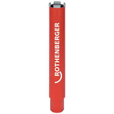 Red drill core by 'ROTHENBERGER' brand, cylindrical shape, primarily used for industrial drilling applications.