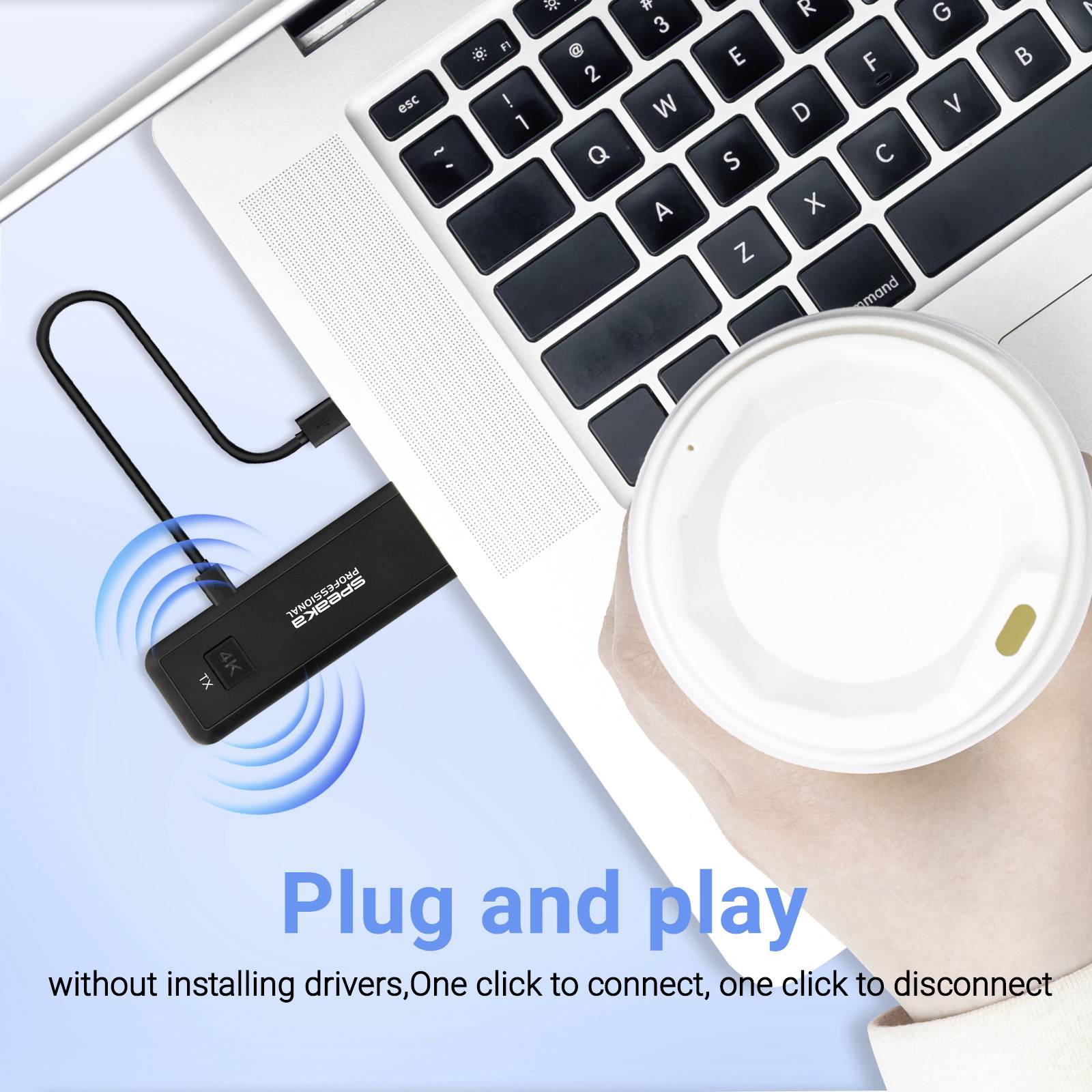 SpeaKa Professional SP-TR-450 Wireless HDMI (set) 50 m 2.4 GHz, 5 GHz 3840 x 2160 Pixel built-in LED display-8