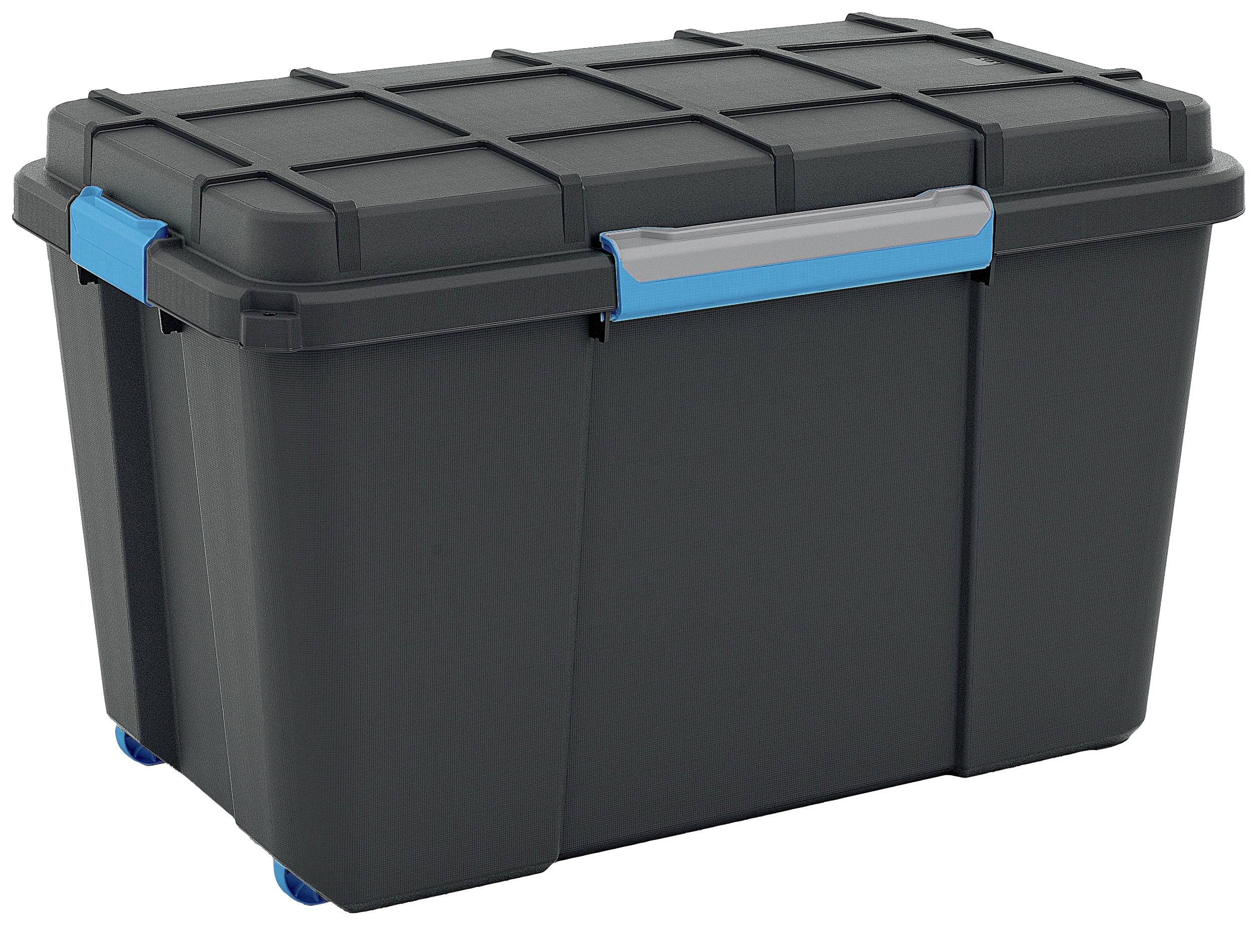 KIS 241508 Storage box Scubba Stackable (W x H x D) 735 x 460 x 445 mm Grey-blue, Black 1 pc(s)