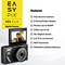 Digital camera with flip-out screen, 18x zoom, 64MP photos, 4K video, 3-inch display, 9 modes, Wi-Fi and lithium battery.