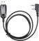 Black cable with USB plug on one side and 3.5mm jack plug on the other side, on white background.