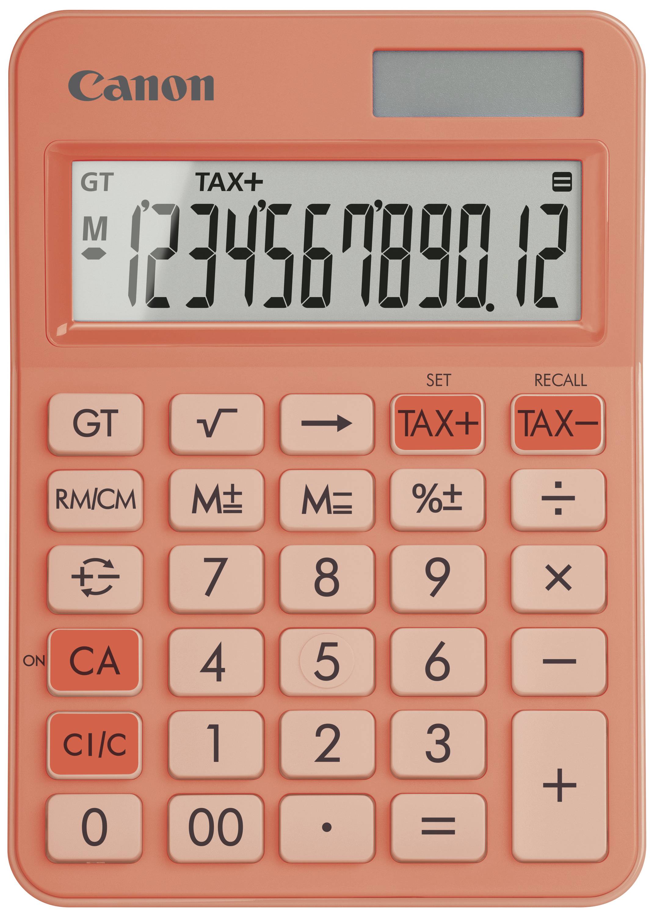 Canon LS-125KB-OR Pocket calculator Orange Display (digits): 12 battery-powered, solar-powered (L x W x H) 147 x 106 x 25 mm