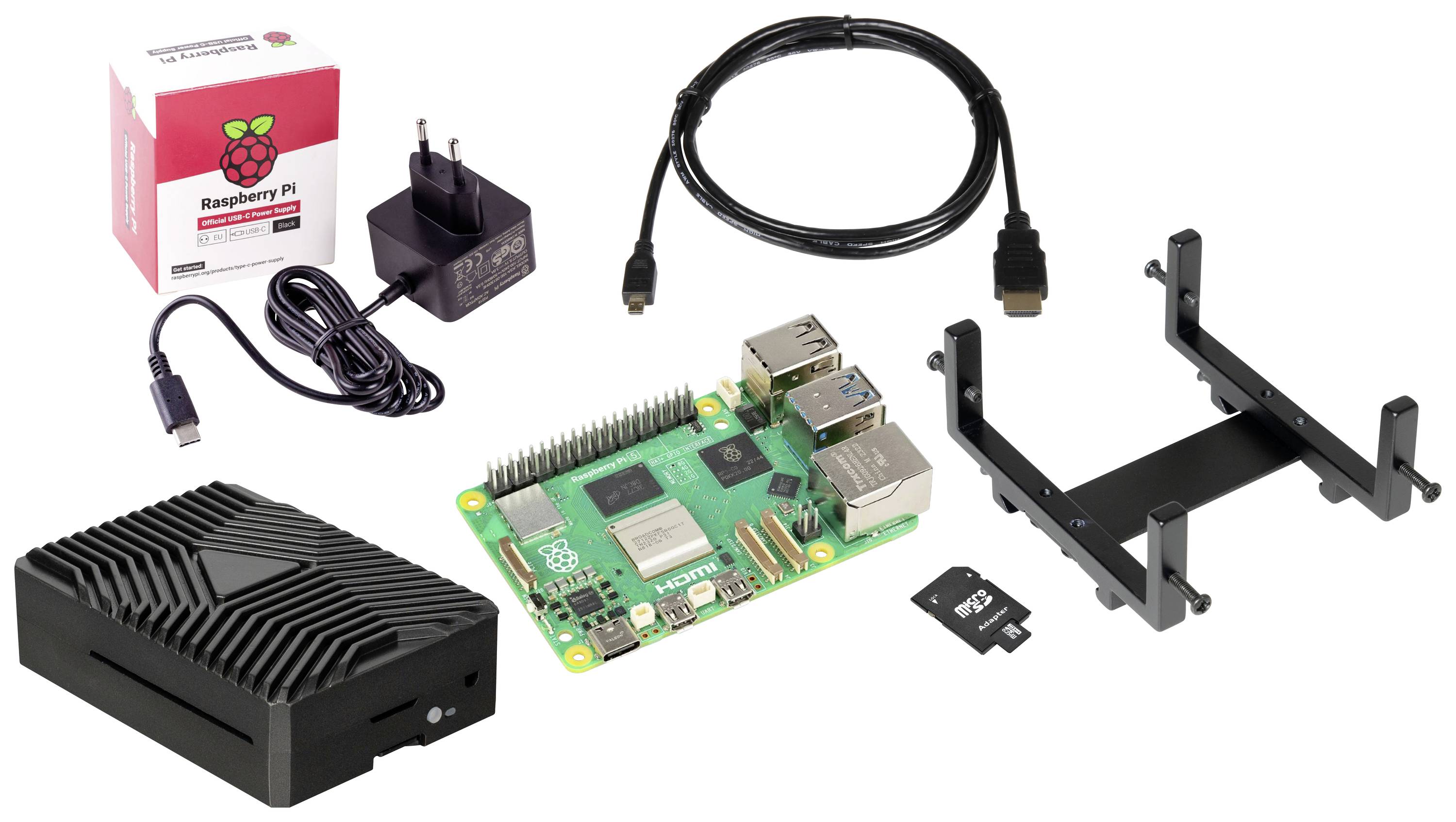 Joy-it Embedded DIN-RAIL - VESA Pi5 Kit Raspberry Pi® 5 B 8 GB 4 x 2.4 GHz Housing, PSU, Noobs OS, HDMI cable