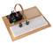 An Arduino control board connected to a breadboard on a wooden board, suitable for electronic DIY projects.