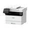 A white multifunction printer with a touchscreen control panel, suitable for office use, with brand logo visible on the front.
