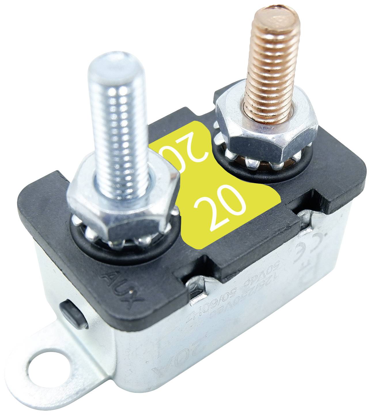 PARTS PTT C001-102-0111C2T320 Fuse circuit breaker 20 A, 10 A, 4.8 A Silver, Yellow 1 pc(s)