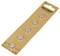 Five button cell batteries on a brown cardboard strip, with the inscription 'VOLTCRAFT Alkaline Battery'.