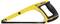 Yellow hacksaw with black handle and saw blade, marked with 'DEWALT'; suitable for cutting metal.