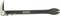 A black steel DeWalt crowbar with a toothed end and rounded head, ideal for levering and pulling nails, is lying on a white surface.