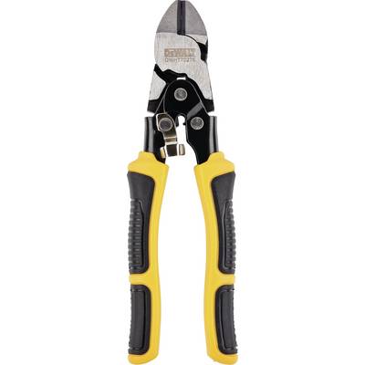 A yellow and black bolt cutter with robust handles and silver blades, suitable for cutting through wires or metal.