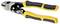 A yellow and black side cutter with ergonomic handles, suitable for cutting through wire and metal.