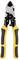 A yellow and black wire cutters with rubber-coated handles, suitable for cutting metals and hard materials.
