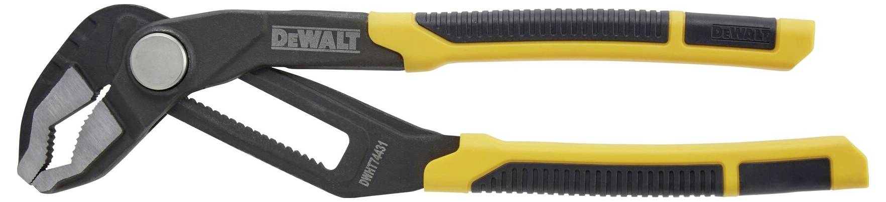 A yellow and black water pump pliers with non-slip grip and adjustable jaw, suitable for DIY and trade work.