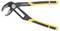 Pliers with non-slip grip, black and yellow, shown open. Suitable for precise work on pipes or nuts.