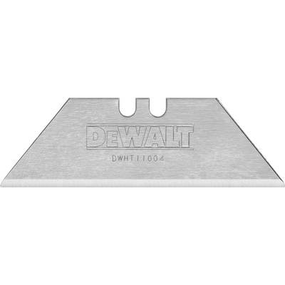 A silver trapezoidal razor blade embossed with the logo and serial number of a well-known tool company.