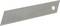 Metallic replacement blade with multiple breakable segments and a hole at the end for attachment or storage.