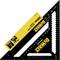 'Triangular angle measure with a yellow label and inscription '300mm Rafter Layout Square, DEWALT'. Scale available in inches and millimetres.'