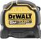 A yellow and black measuring tape with the inscription 'DEWALT 5M TOUGH SERIES'.