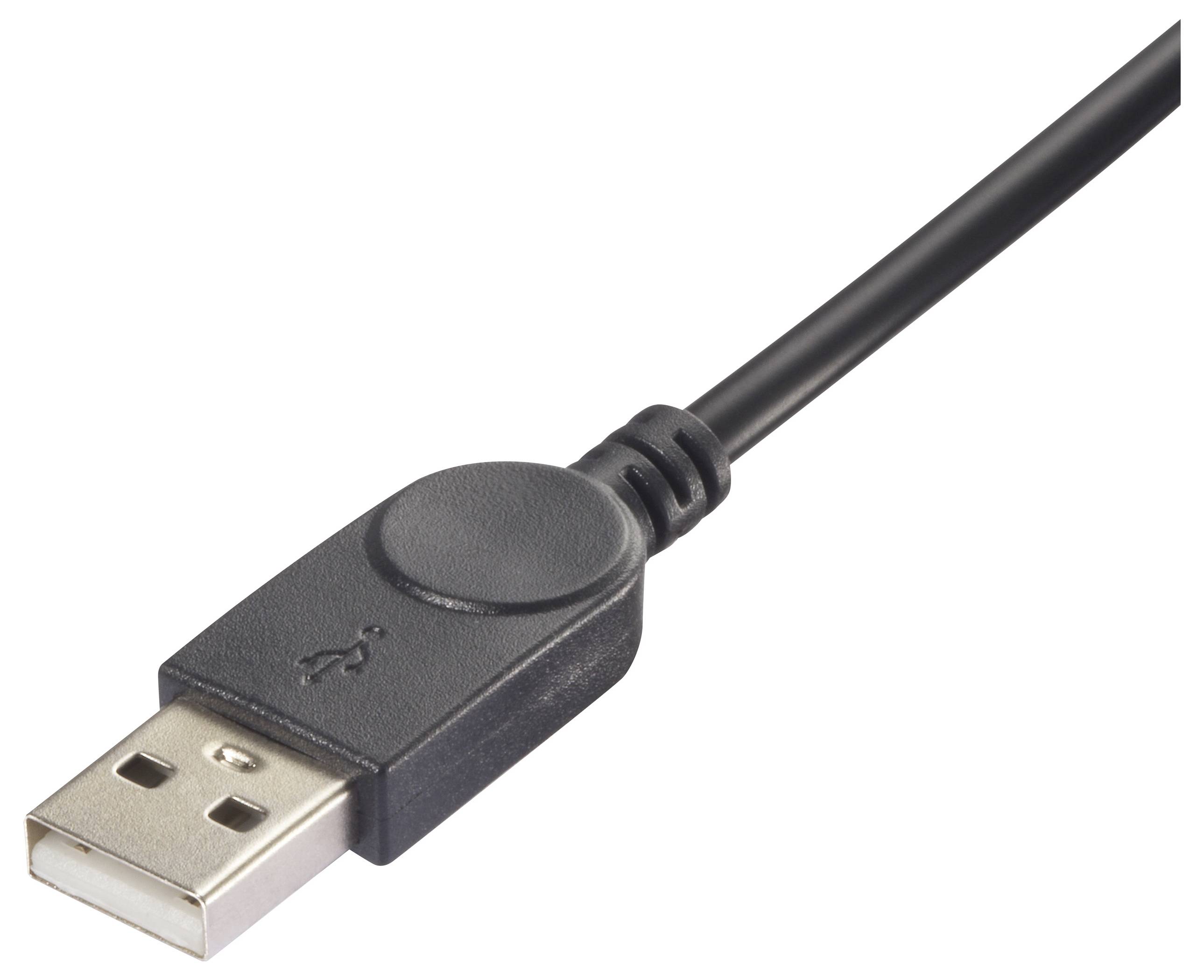 A black USB cable with a USB-A plug.
