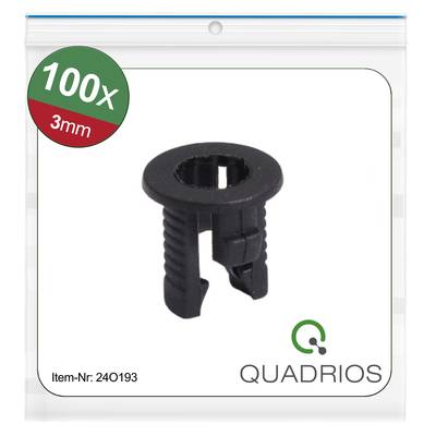 Plastic anchor with a diameter of 3 mm, display packaging with 100 pieces. Brand 'QUADRIOS', item number 240193.