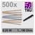 'Pack of 500 resistors at 0.25 watts, resistance values between 1 and 1 megohm, brand TRU Components.'